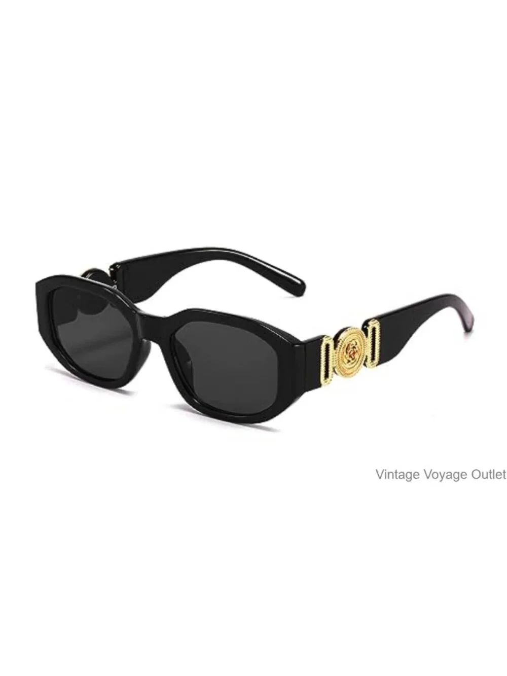 Women Retro Rectangle Sunglasses UV400 Protection Plastic Frame Driving Shades